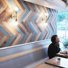 Vista 2 shown in Brass. Interior design at Dig Inn @diginn. Photo by Michelle Aaro