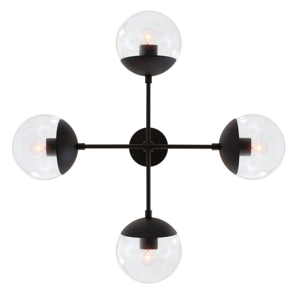 Alto Compass 6" Clear for Vaulted Ceiling shown in Matte Black.