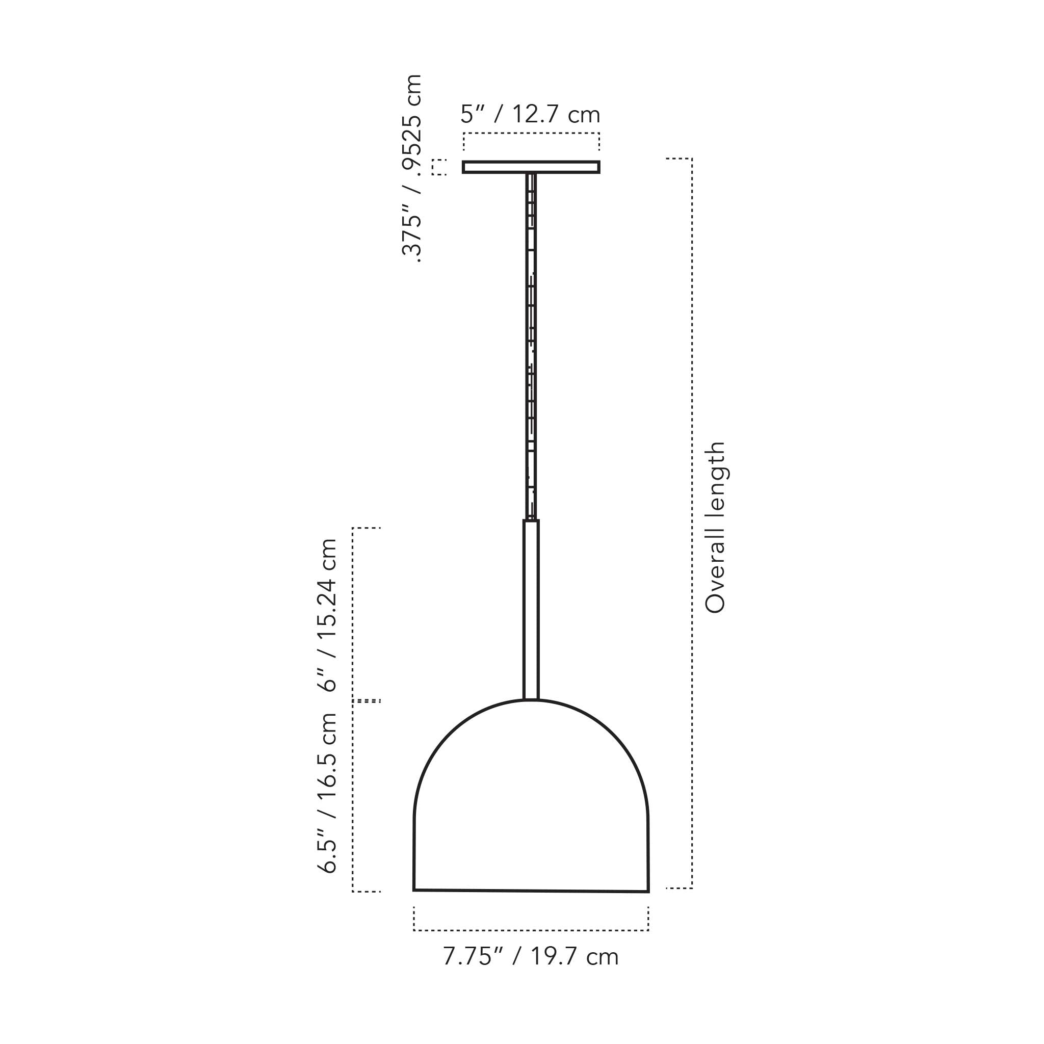 A Technical Drawing Of The Amelie Cord Pendant