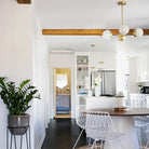 Alto Compass 6" Opal shown in Brass, 24" width. Interior Design by Jaclyn Johnson. Photo by Monica Wang