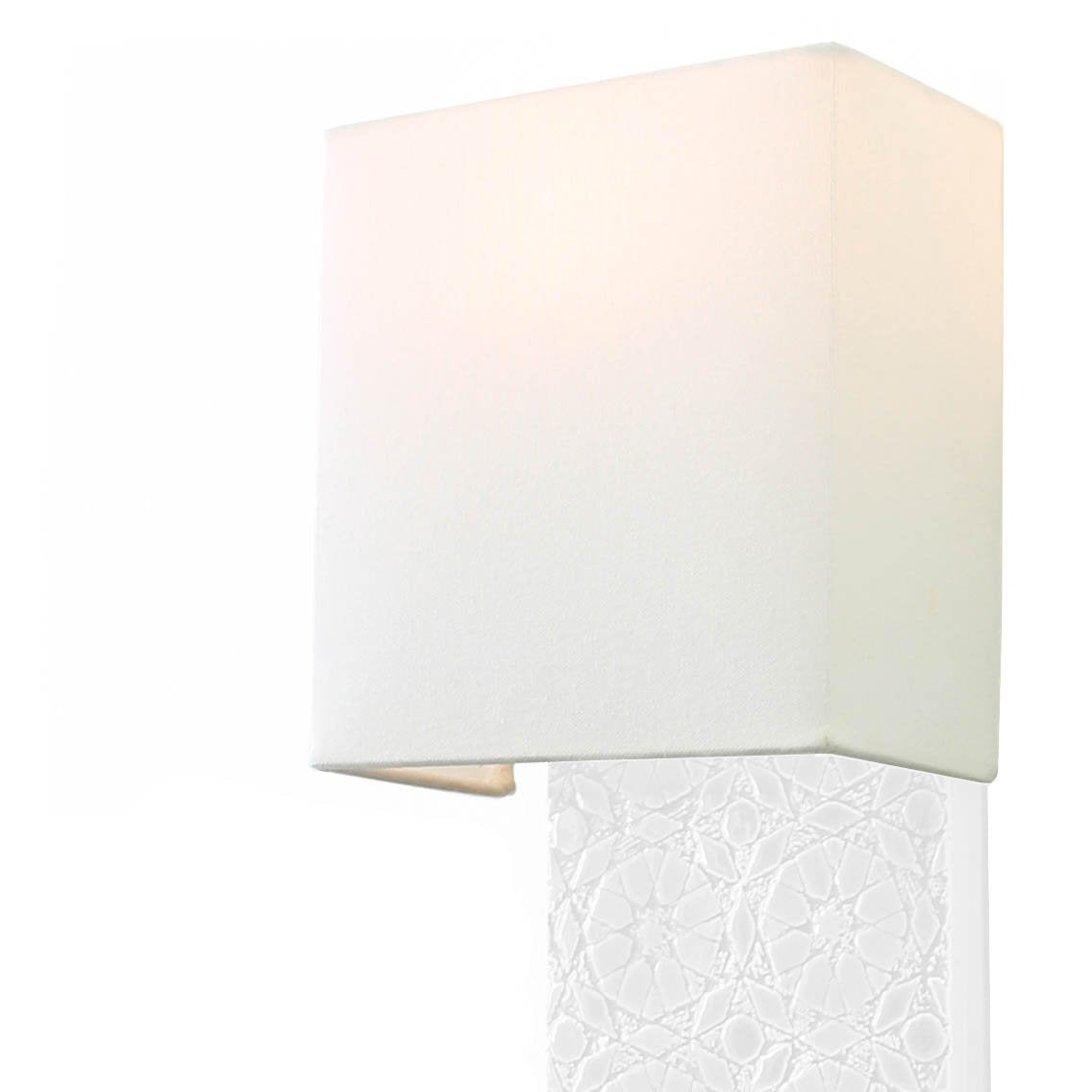 Pratt Sconce shown with a Rectangular Linen Shade Replacement.
