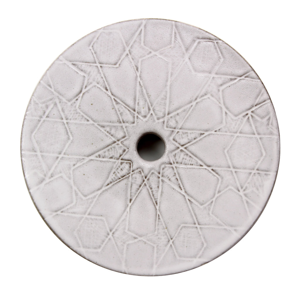 Star canopy pattern shown in Brownstone White Ceramic.