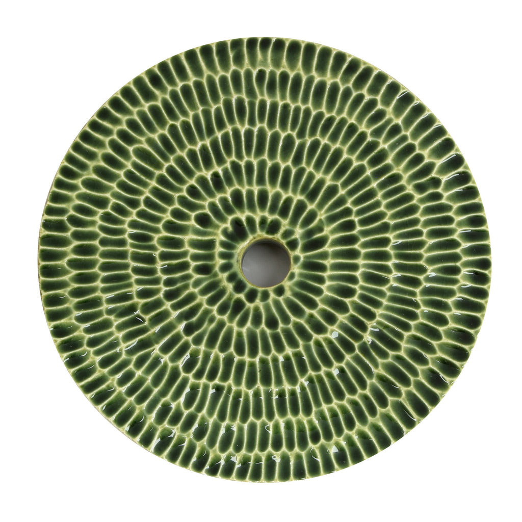 Sunflower Canopy pattern shown in Forest Green Ceramic.