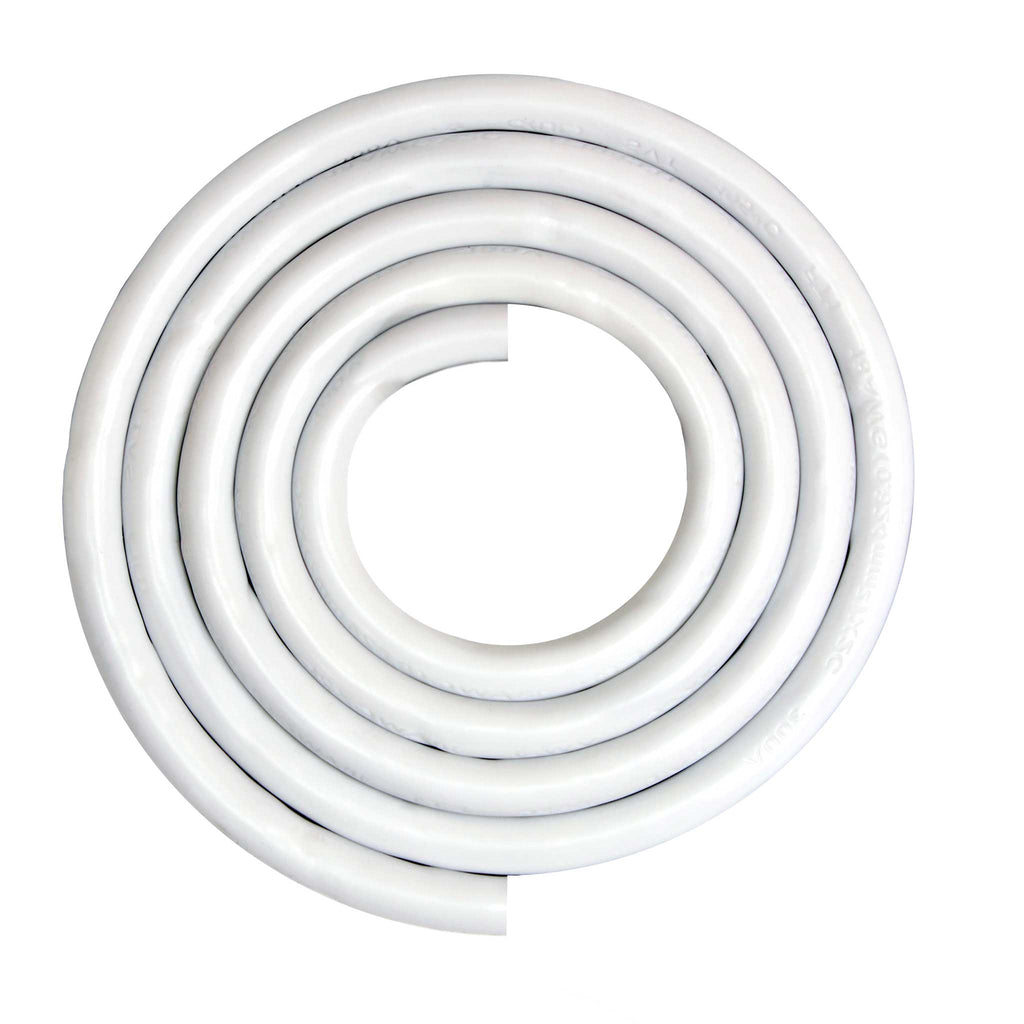 Finish sample for Round Vinyl Cord shown in White. 